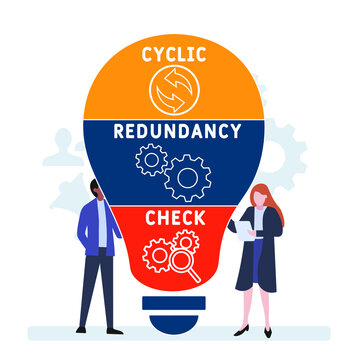 Flat design with people. CRC - Cyclic Redundancy Check acronym. business concept background. Vector illustration for website banner, marketing materials, business presentation, online advertising