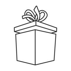 Gift box vector icon.Outline vector icon isolated on white background gift box .