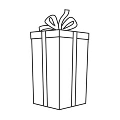 Christmas of gift box vector icon.Outline vector icon isolated on white background christmas of gift box.