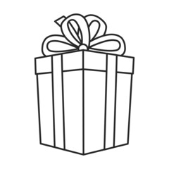 Christmas of gift box vector icon.Outline vector icon isolated on white background christmas of gift box.