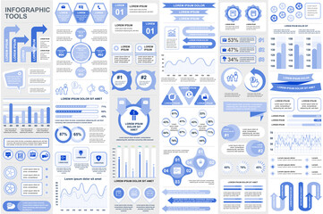 Bundle infographic elements data visualization vector design template. Can be used for steps, business processes, workflow, diagram, flowchart concept, timeline, marketing icons, info graphics.