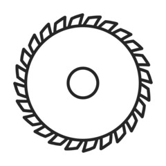 Sawblade vector icon.Outline vector icon isolated on white background sawblade.
