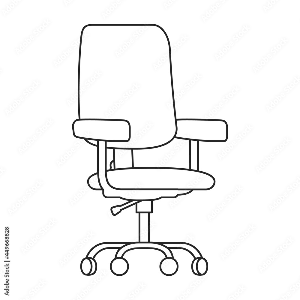 Wall mural office chair vector icon.outline vector icon isolated on white background office chair .