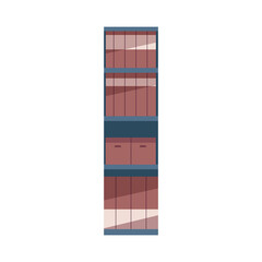 Bookcase Flat Illustration