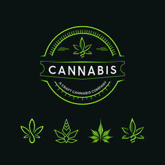 Cannabis leaf logo Premium Vector
