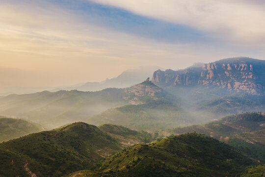 Misty morning in the mountans (Parc Natural de Sant Lloren&ccedil; del Munt i l'Obac, Catalonia, Spain)