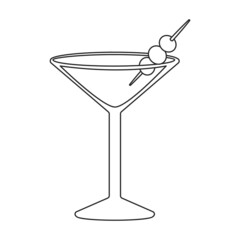 Summer cocktail vector icon.Outline vector icon isolated on white background summer cocktail.