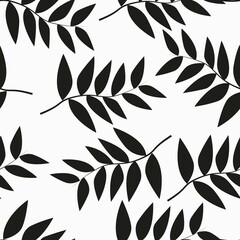 branch of a plant. vector seamless print with leaves for clothes or print