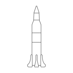 Space rocket vector icon.Outline vector icon isolated on white background space rocket.