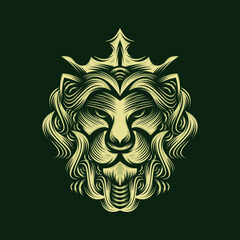 Lion king logo design vector template Premium Vector
