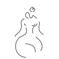 woman silhouette line art illustration design