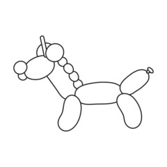 Balloon unicorn vector icon.Outline vector icon isolated on white background balloon unicorn.
