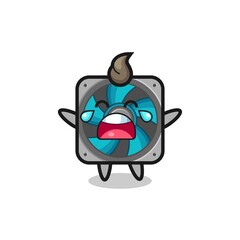 the illustration of crying computer fan cute baby