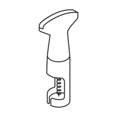 Corkscrew isometric vector icon.Outline vector icon isolated on white background corkscrew.
