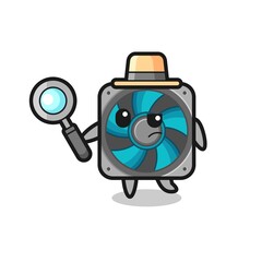 computer fan detective character is analyzing a case