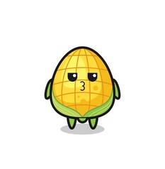 the bored expression of cute corn characters