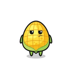 cute corn character with suspicious expression
