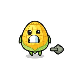 the illustration of the corn cartoon doing fart