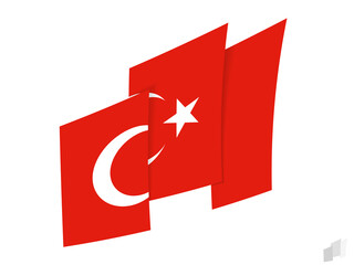 Obraz premium Turkey flag in an abstract ripped design. Modern design of the Turkey flag.