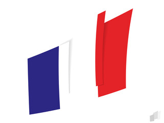 France flag in an abstract ripped design. Modern design of the France flag.