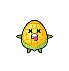 character of the cute corn with dead pose