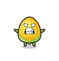 wrathful expression of the corn mascot character