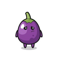 the lazy gesture of eggplant cartoon character