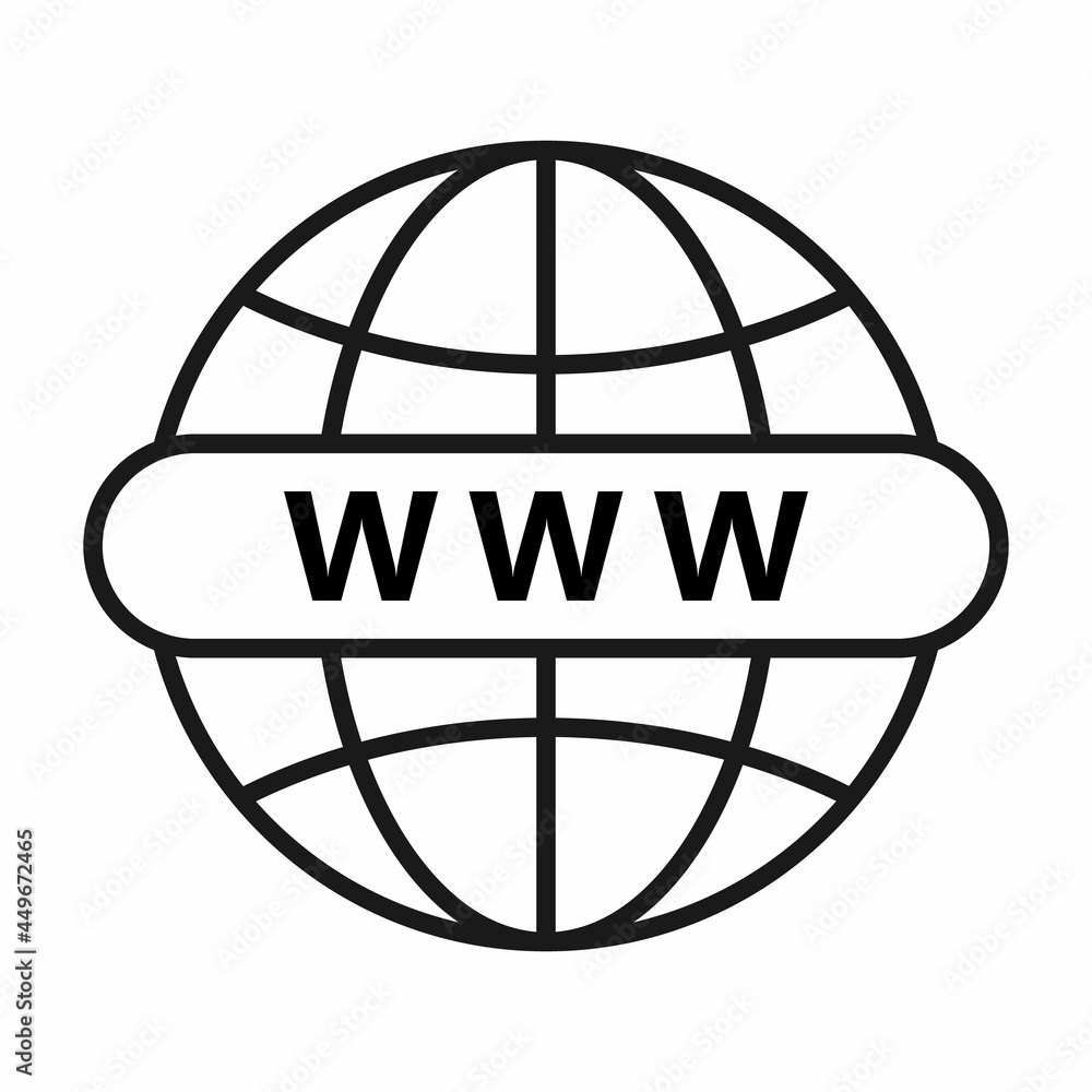 Poster web icon. www globe icon. website or internet flat vector icons for apps and websites. go to web sym