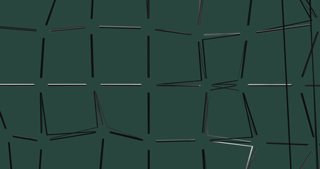 Render with broken uneven flat mesh on dark green background