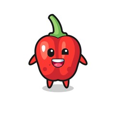 illustration of an red bell pepper character with awkward poses