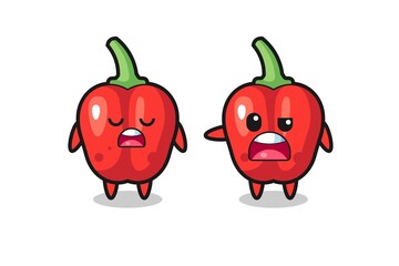 illustration of the argue between two cute red bell pepper characters