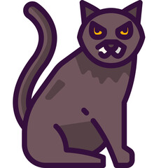 black cat line icon