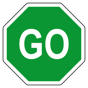 GO und Stop Schild