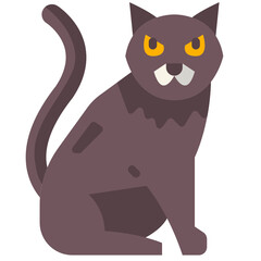 black cat flat icon