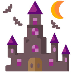 haunted house flat icon