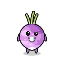 cute turnip mascot with an optimistic face