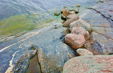 Naklejka premium Rocks on the beach
