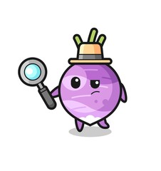turnip detective character is analyzing a case