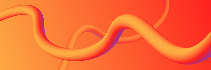 Abstract background vector. Futuristic background design with 3D wave shapes on bright orange and purple gradient.  - 449675048