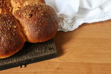 Homemade sweet buns on the table.