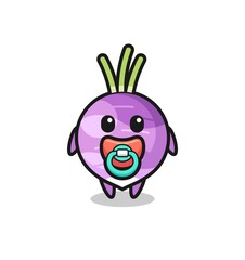 baby turnip cartoon character with pacifier