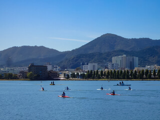 琵琶湖　瀬田川　夏の風景