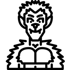 werewolf line icon