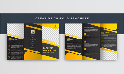 Trifold brochure template, Trifold brochure, Trifold brochure letter, Corporate modern trifold brochure layout design, Creative brochure