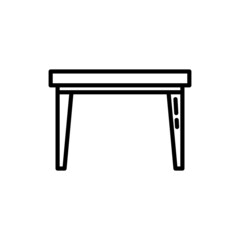 Table thin line icon. Modern vector illustration of furniture, element of interior.