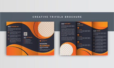 Trifold brochure template, Trifold brochure, Trifold brochure letter, Corporate modern trifold brochure layout design, Creative brochure