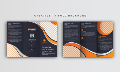 Trifold brochure template, Trifold brochure, Trifold brochure letter, Corporate modern trifold brochure layout design, Creative brochure