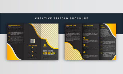 Trifold brochure template, Trifold brochure, Trifold brochure letter, Corporate modern trifold brochure layout design, Creative brochure