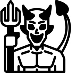 devil solid line icon