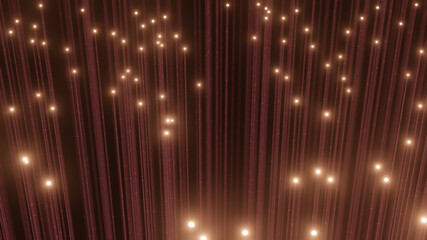 Obraz na płótnie Canvas Fiber optics in red, close up with bokeh 3d rendered